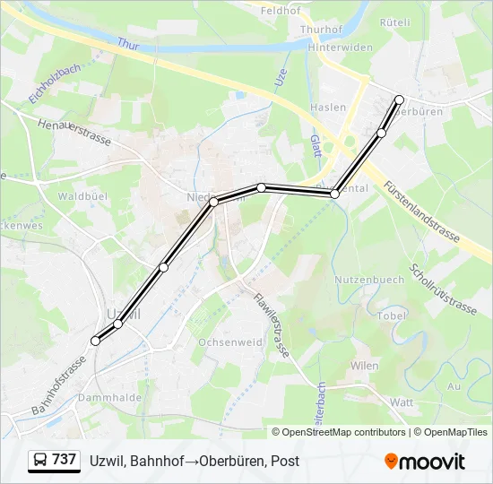 737 Bus Line Map