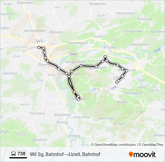 738 Bus Line Map