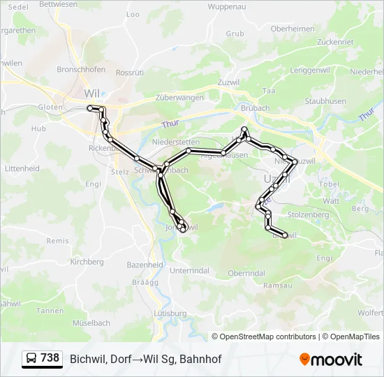 738 Bus Line Map
