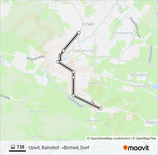 738 Bus Line Map