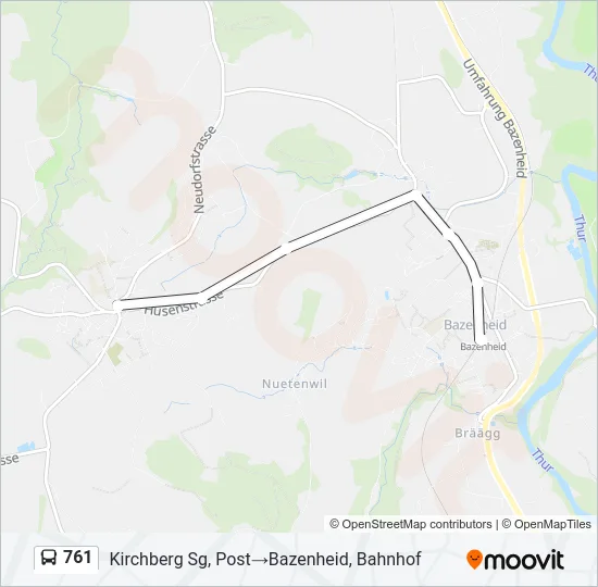 761 Bus Line Map