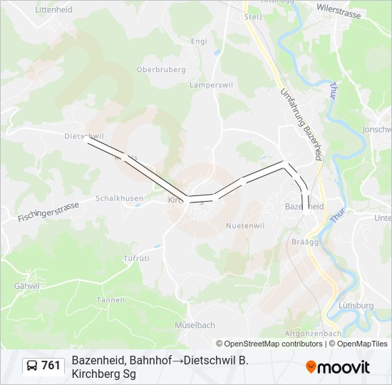 761 Bus Line Map