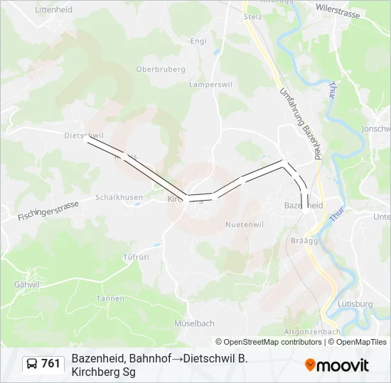 761 Bus Line Map