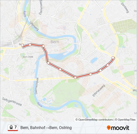 Straßenbahnlinie 7 Karte