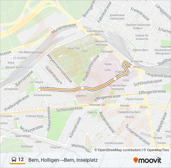 12 Bus Line Map
