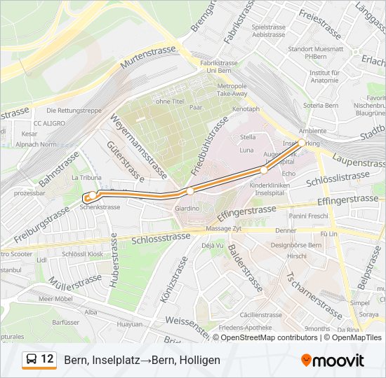 12 Bus Line Map