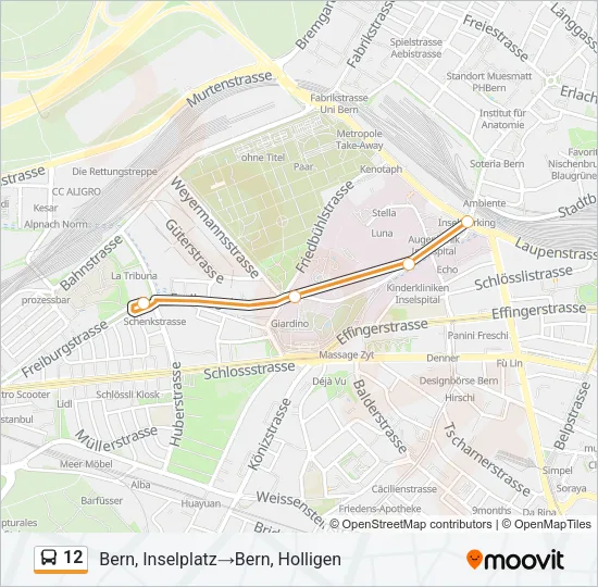 12 Bus Line Map