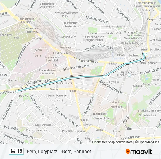 15 Bus Line Map