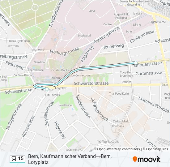 15 Bus Line Map