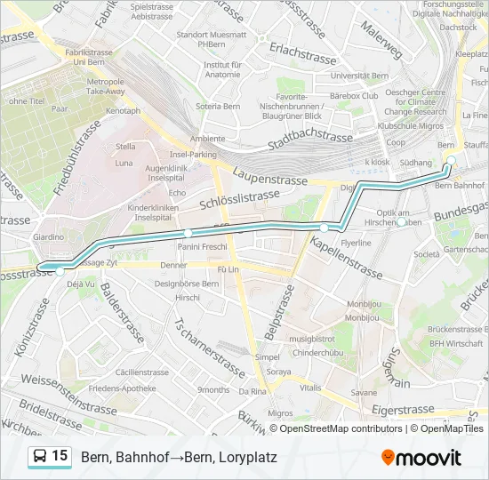 15 Bus Line Map