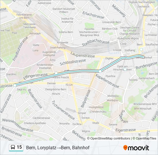 15 Bus Line Map