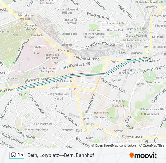15 Bus Line Map