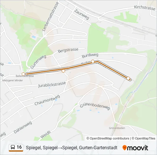 16 Bus Line Map
