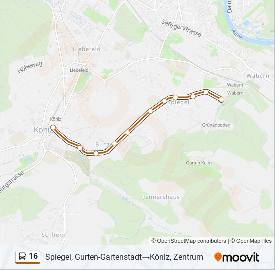 16 bus Line Map