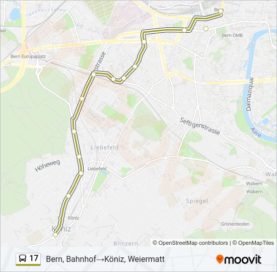 17 bus Line Map