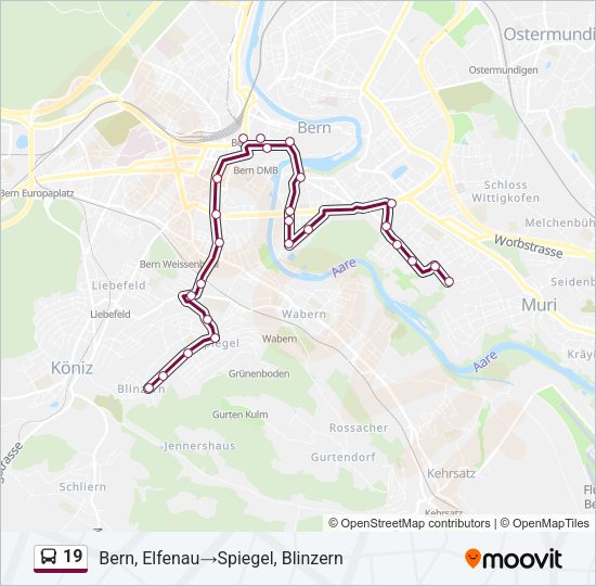 19 Bus Line Map