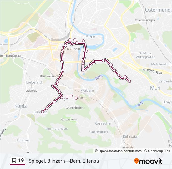 19 Bus Line Map