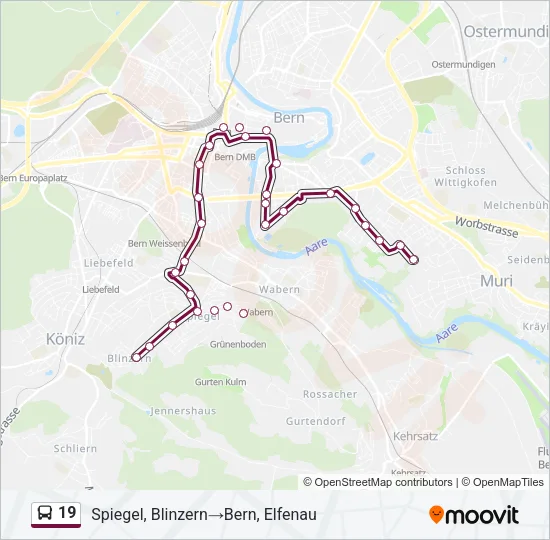 19 Bus Line Map
