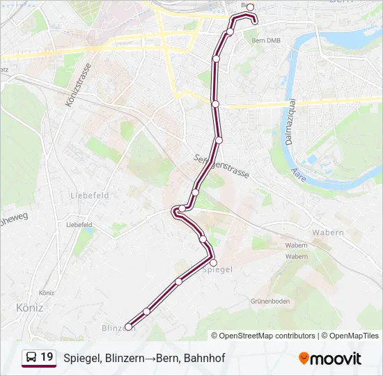 19 Bus Line Map