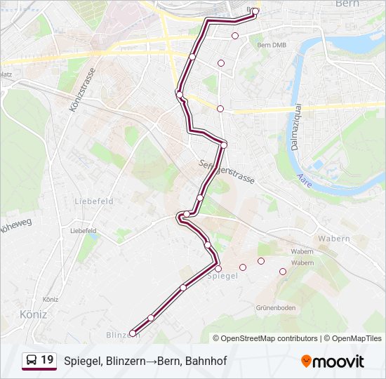 19 Bus Line Map