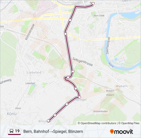 19 Bus Line Map