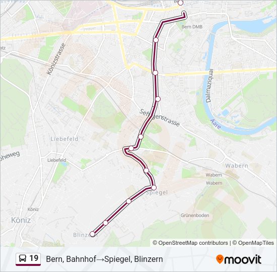 19 Bus Line Map