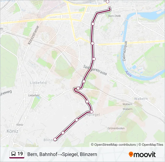 19 Bus Line Map