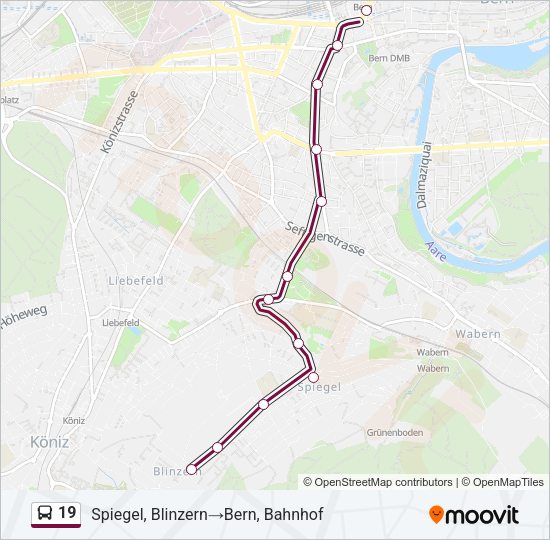 19 Bus Line Map