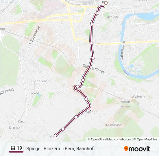 19 Bus Line Map