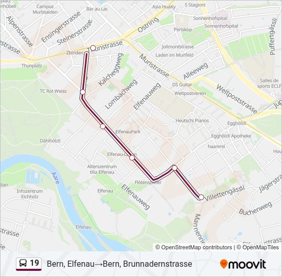 19 Bus Line Map