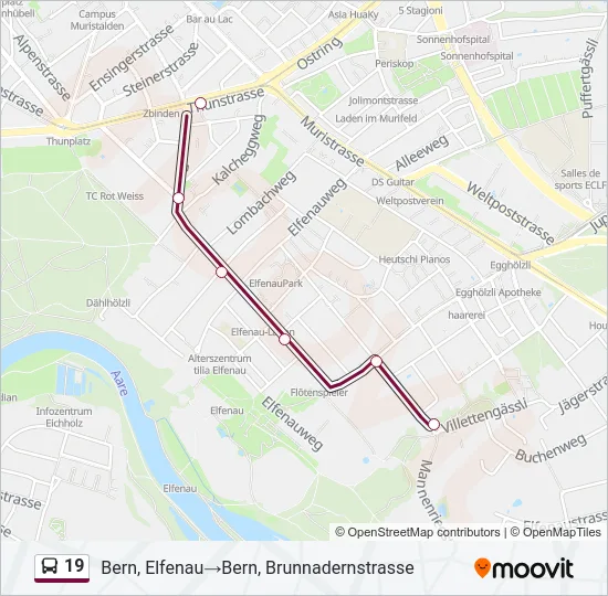 19 Bus Line Map