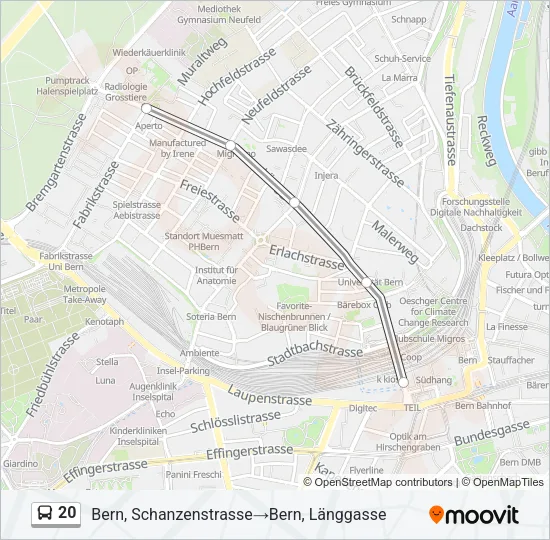 20 Bus Line Map