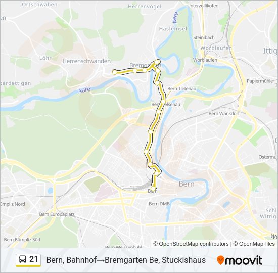21 Bus Line Map