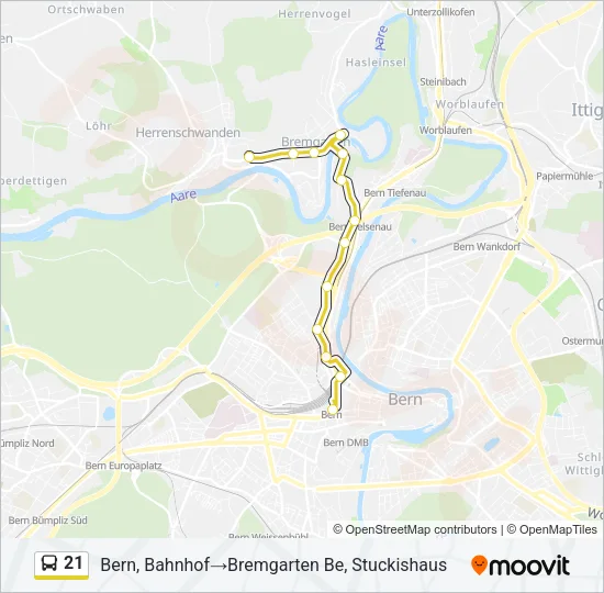 21 Bus Line Map