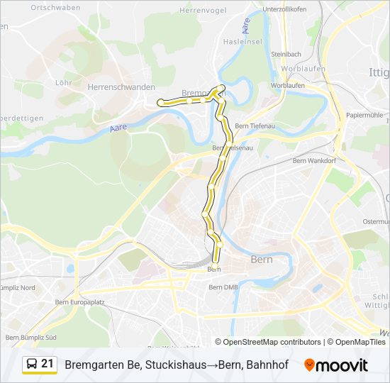 21 Bus Line Map