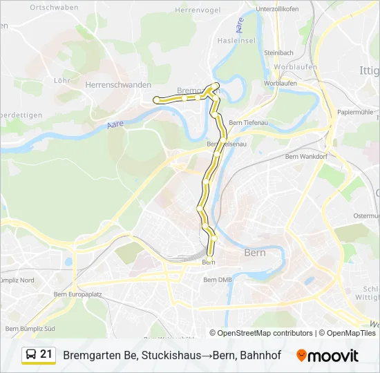 21 Bus Line Map