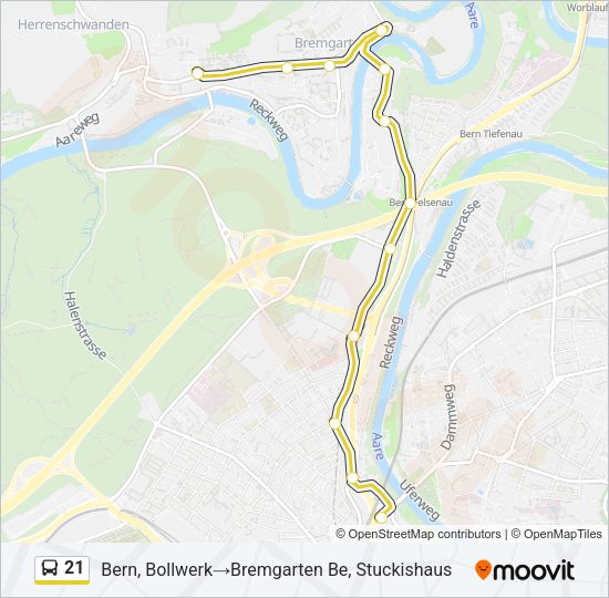 21 Bus Line Map