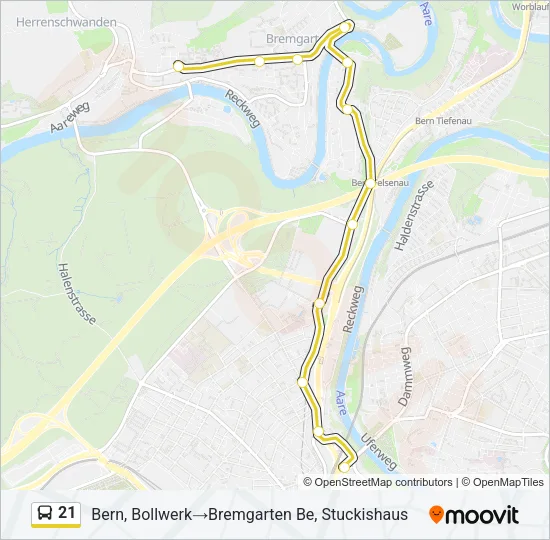 21 Bus Line Map