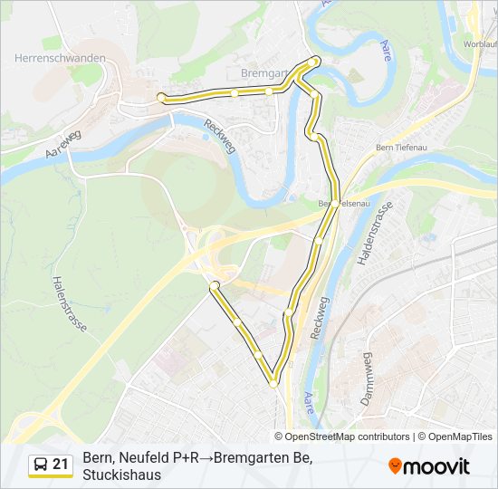 21 Bus Line Map