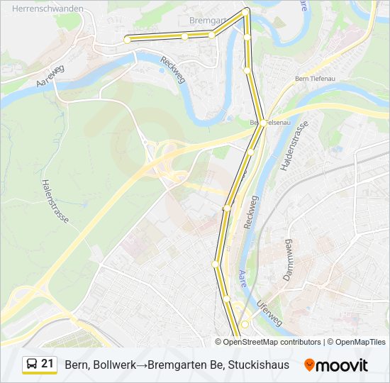 21 Bus Line Map