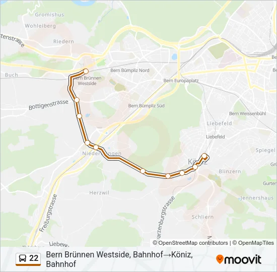 22 Bus Line Map