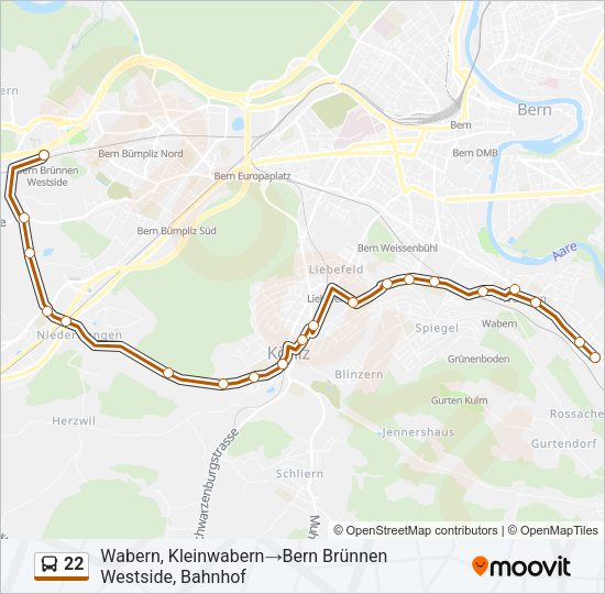 22 Bus Line Map