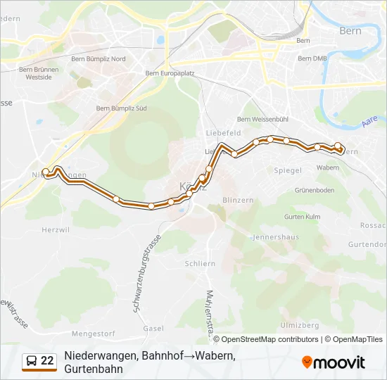 22 Bus Line Map