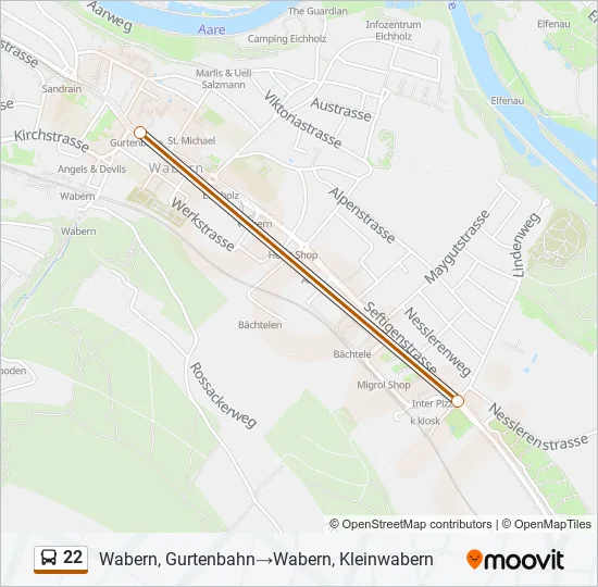 22 Bus Line Map