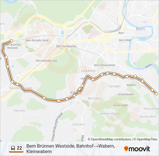 22 Bus Line Map