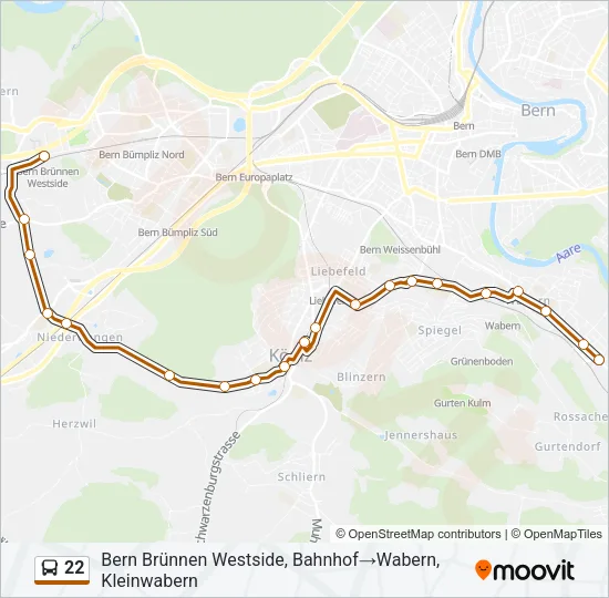 22 Bus Line Map