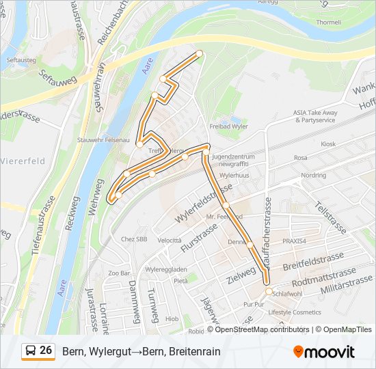 26 bus Line Map