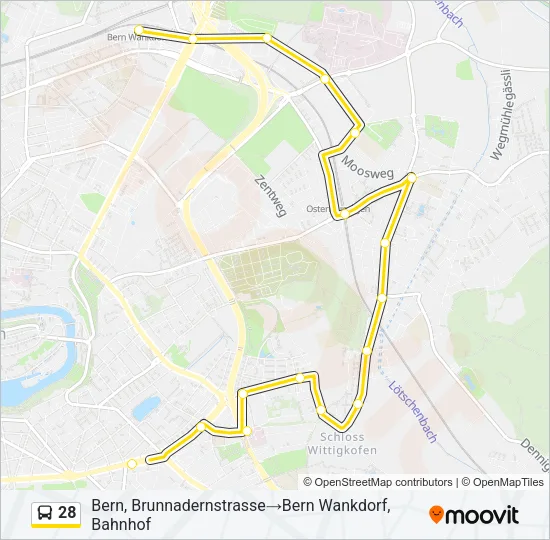 28 Bus Line Map