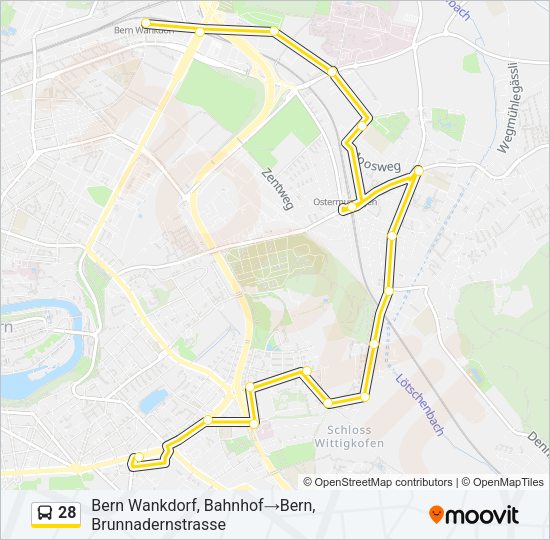 28 Bus Line Map