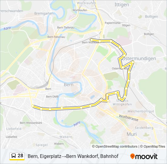 28 Bus Line Map